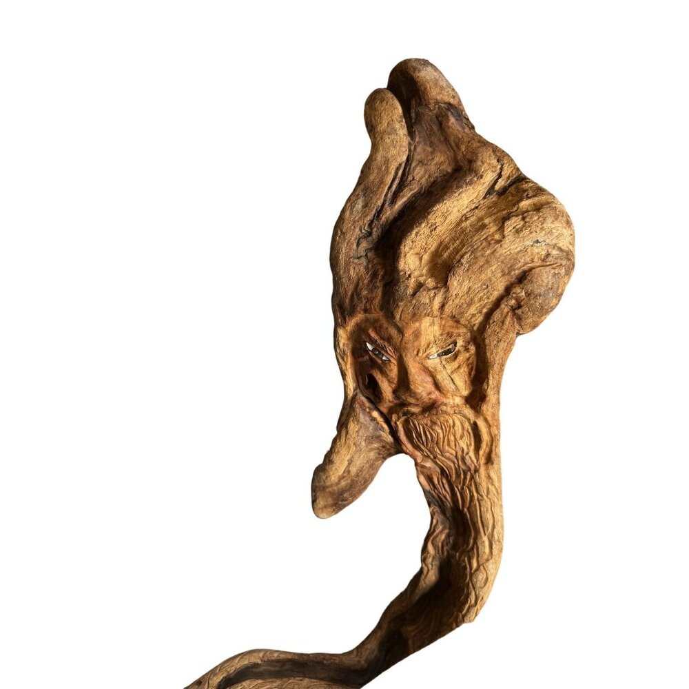 Hand-Carved Driftwood Sculpture Wood Spirit By Sea Knots Originals By D. Burk 25